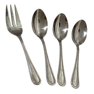 Stainless Steel Serving Flatware Lot of 4 Clean Line Design Thanksgiving Dining